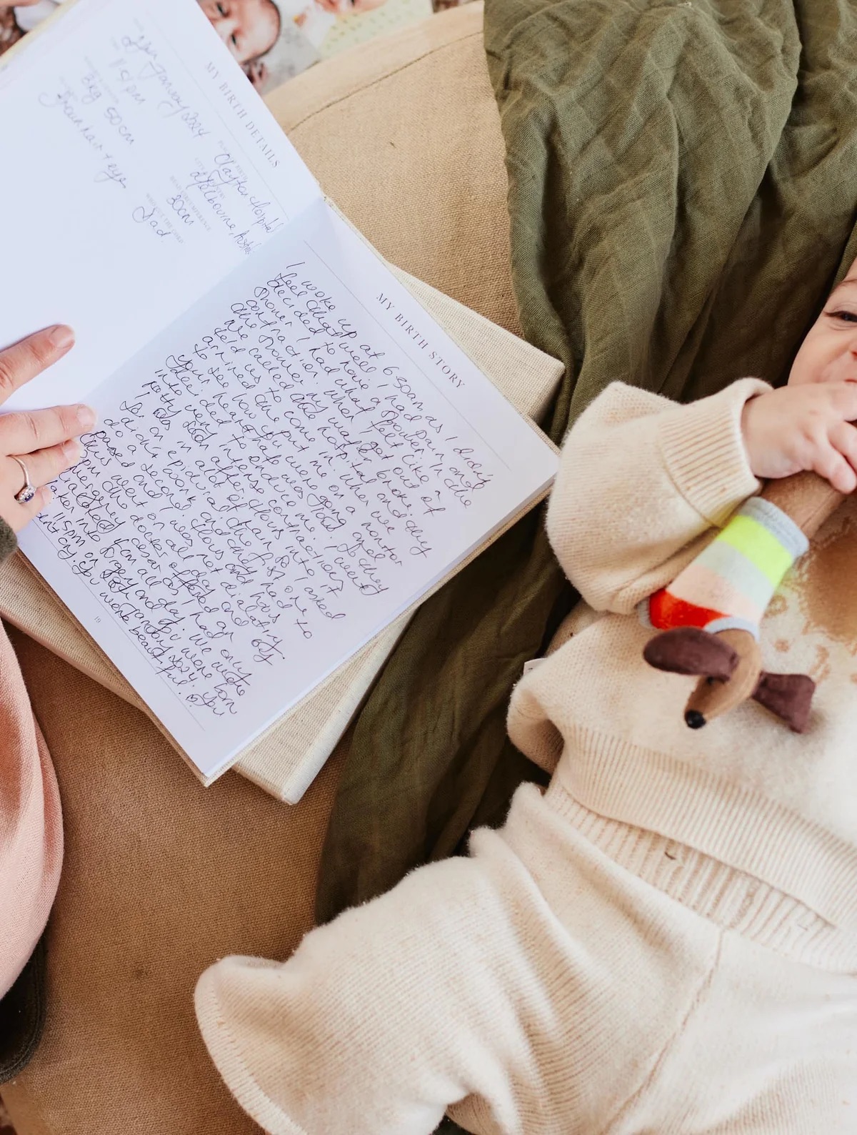 Inside pages of the Bow Boutique baby journal