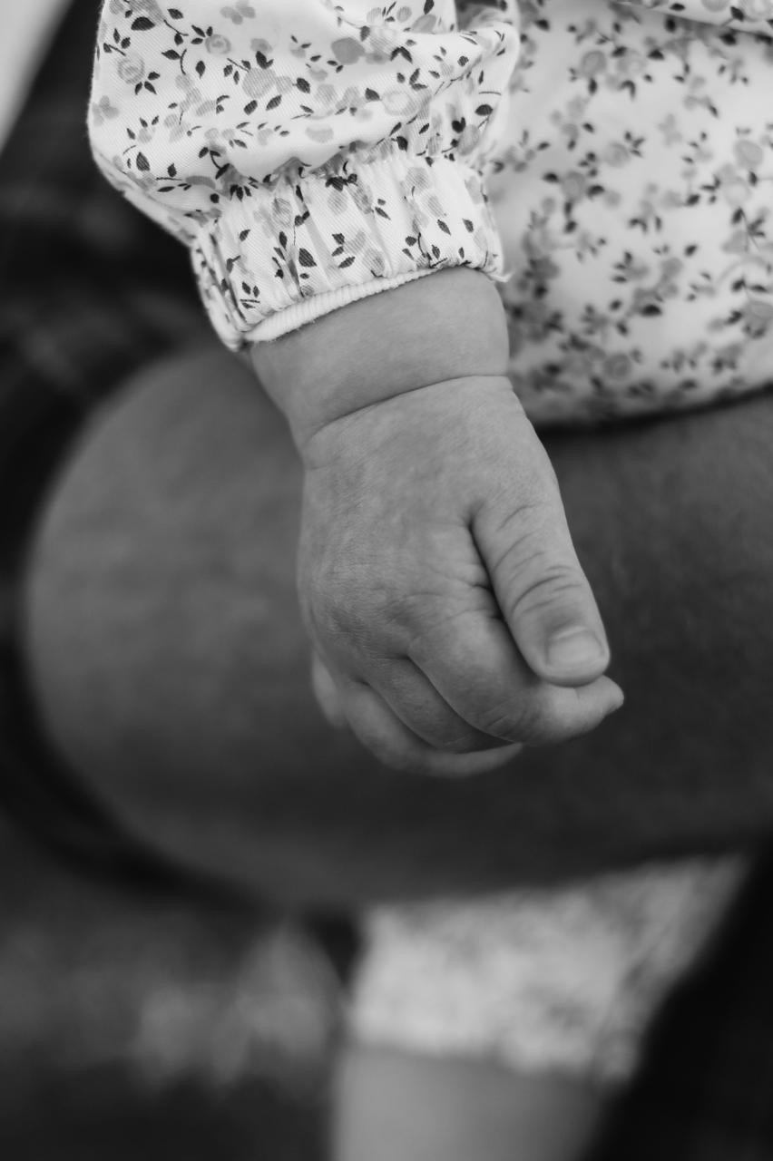 A close-up of a baby's hand